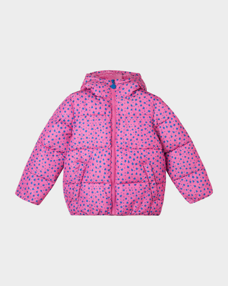 Girl's Ditsy Stars Puffer Jacket, Size 4-8
